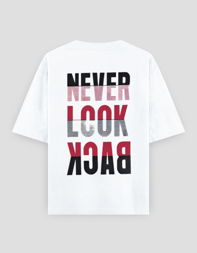ZanyTee Never Look Back Typography Graphic Men's T-Shirt - Image 8