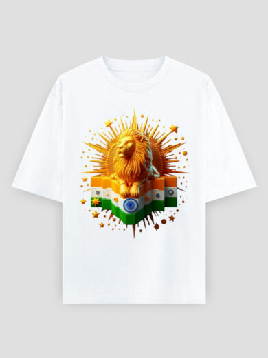 ZantTee LionLegacy Tiranga Power Graphic Design Men's T-Shirt