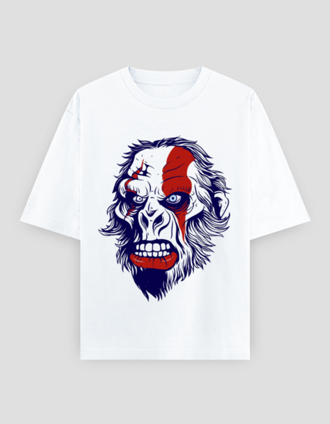 ZanyTee Savage Ape Face Graphic Oversized Men's T-Shirt - Image 11