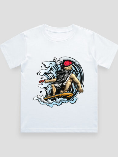ZanyTee Surf Beast Ocean Vibes Graphic Kids T-Shirt
