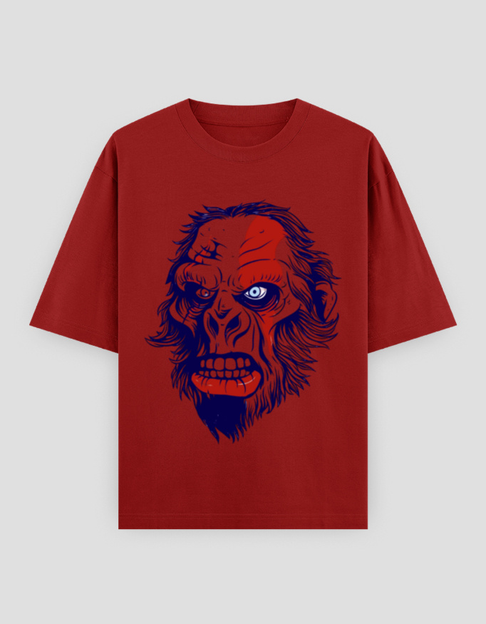 ZanyTee Savage Ape Face Graphic Oversized Men's T-Shirt - Image 9