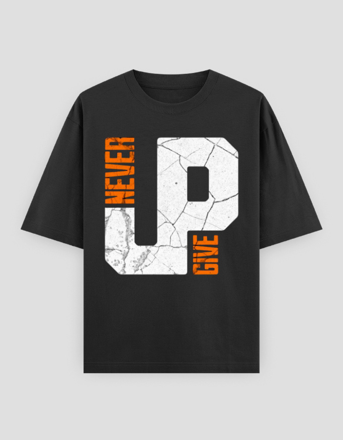 ZanyTee GritMode Never Give Up Typography Men's T-Shirt - Image 10