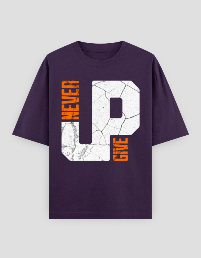 ZanyTee GritMode Never Give Up Typography Men's T-Shirt - Image 3