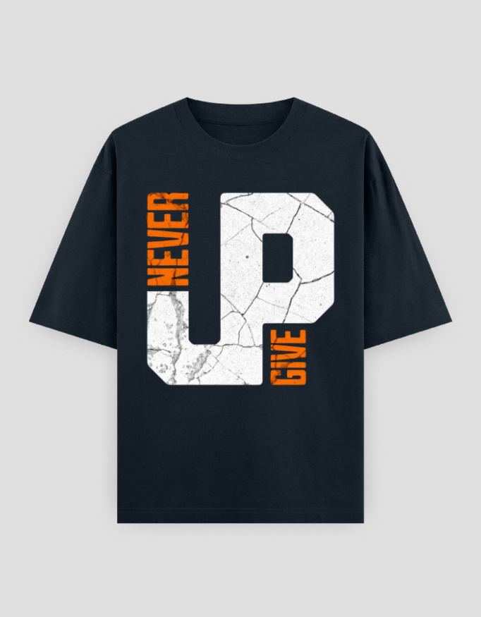 ZanyTee GritMode Never Give Up Typography Men's T-Shirt - Image 9