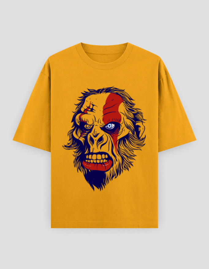 ZanyTee Savage Ape Face Graphic Oversized Men's T-Shirt - Image 8