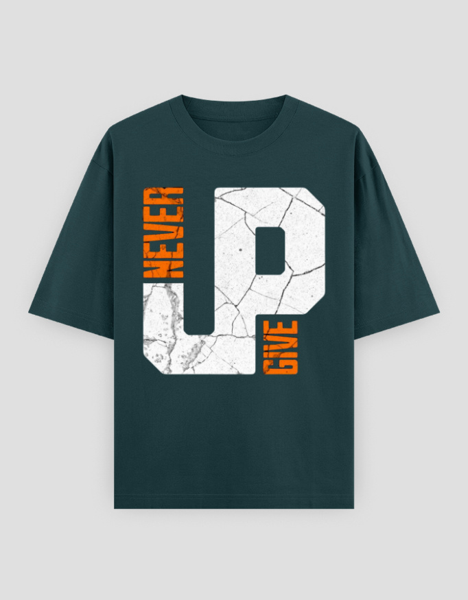 ZanyTee GritMode Never Give Up Typography Men's T-Shirt - Image 2