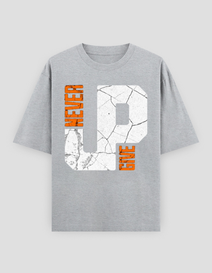 ZanyTee GritMode Never Give Up Typography Men's T-Shirt - Image 8