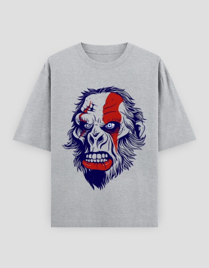 ZanyTee Savage Ape Face Graphic Oversized Men's T-Shirt - Image 10