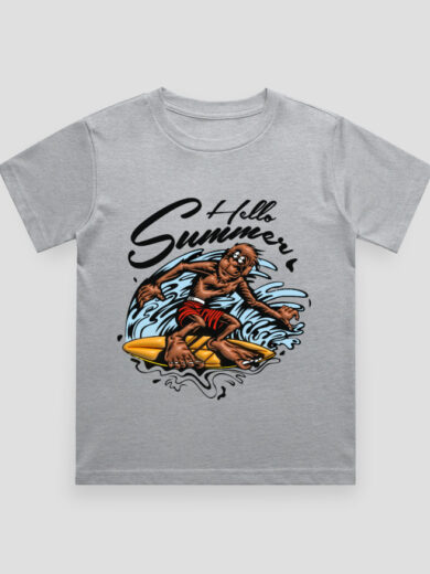 ZanyTee Hello Summer Surfer Vibes Graphic Kids T-Shirt