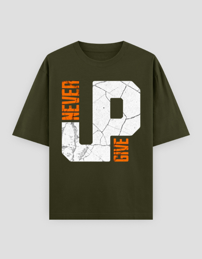 ZanyTee GritMode Never Give Up Typography Men's T-Shirt - Image 11