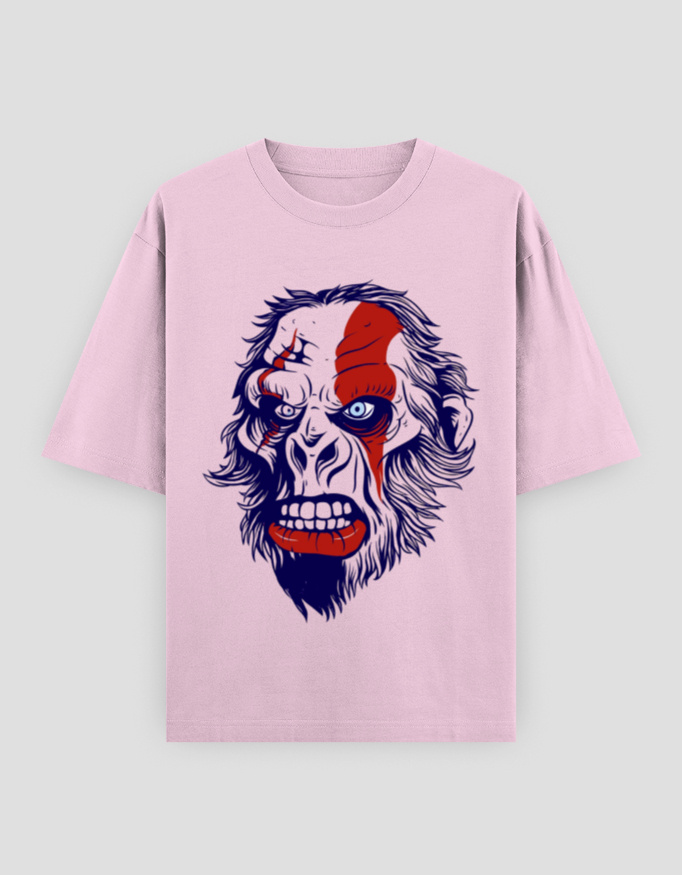 ZanyTee Savage Ape Face Graphic Oversized Men's T-Shirt - Image 6