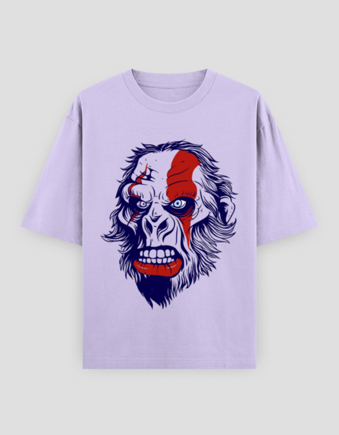ZanyTee Savage Ape Face Graphic Oversized Men's T-Shirt - Image 5