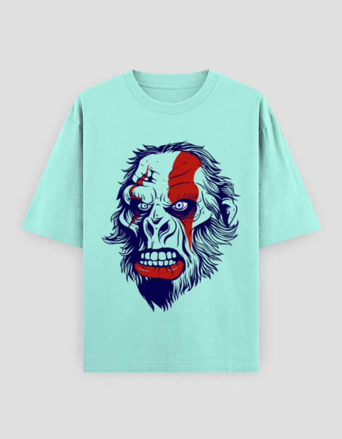 ZanyTee Savage Ape Face Graphic Oversized Men's T-Shirt - Image 4