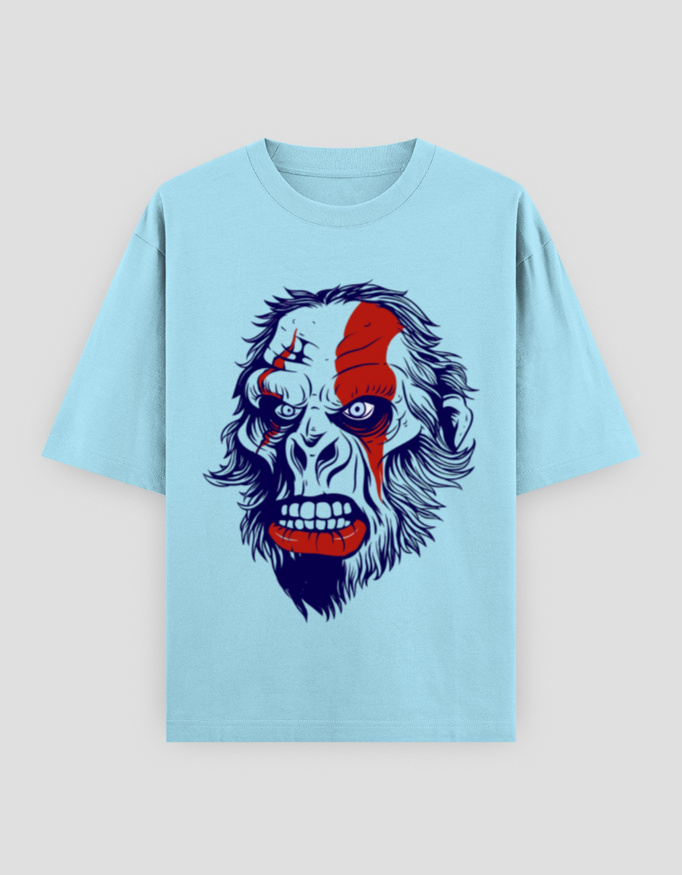 ZanyTee Savage Ape Face Graphic Oversized Men's T-Shirt - Image 3