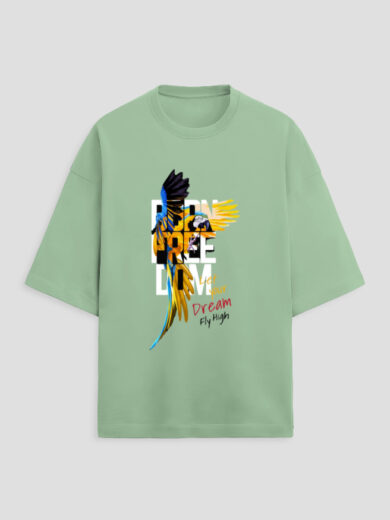 ZanyTee Skybound Parrot Typography Graphic Men's T-Shirt