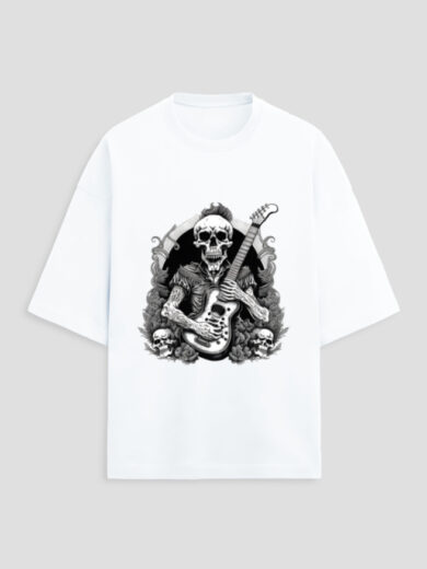 ZanyTee Grim Rocker Skull Guitar Graphic Men's T-Shirt