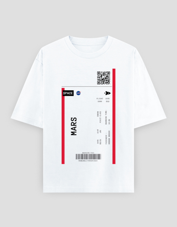 ZanyTee Mars Boarding Pass Graphic Men's T-Shirt - Image 7