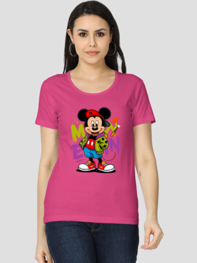 ZanyTee Graffiti Mouse Urban Chic Women T-Shirt