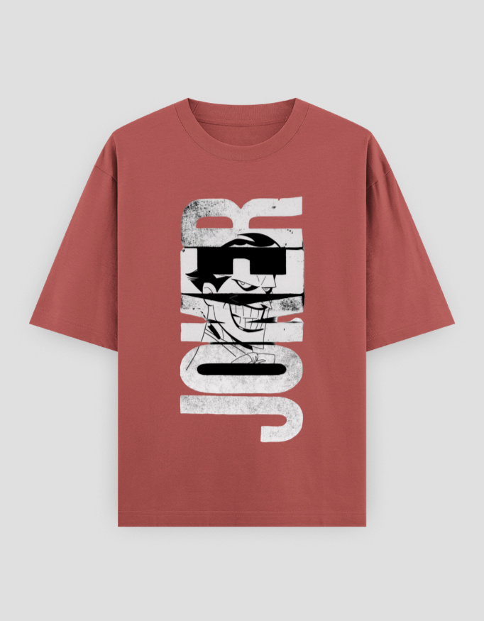 ZanyTee Twisted Joker Face Vertical Text Men's T-Shirt - Image 3