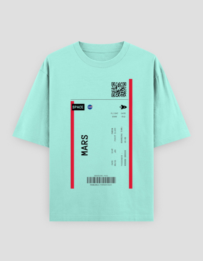 ZanyTee Mars Boarding Pass Graphic Men's T-Shirt - Image 3