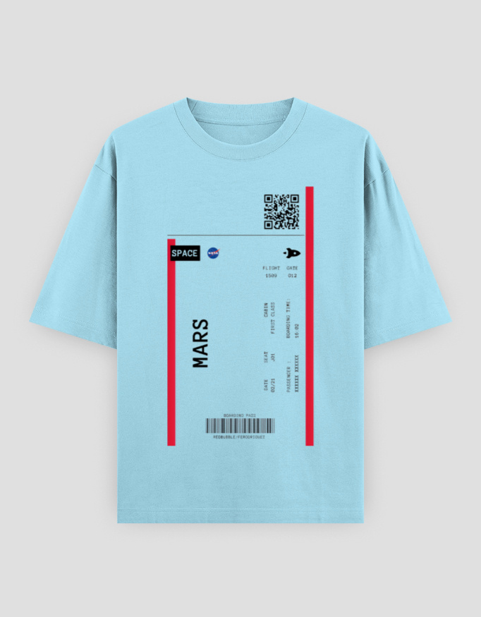 ZanyTee Mars Boarding Pass Graphic Men's T-Shirt - Image 2