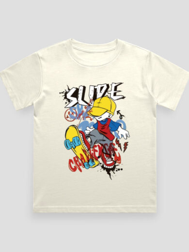 ZanyTee Slide Craze Skate Rebel Edition Graphic Kids T-Shirt