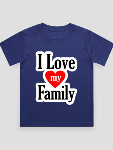 ZanyTee I Love Family Design Kids T-Shirt